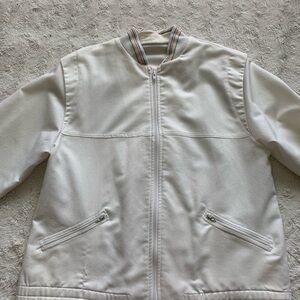 Vintage 60s White & Rainbow Bomber Jacket